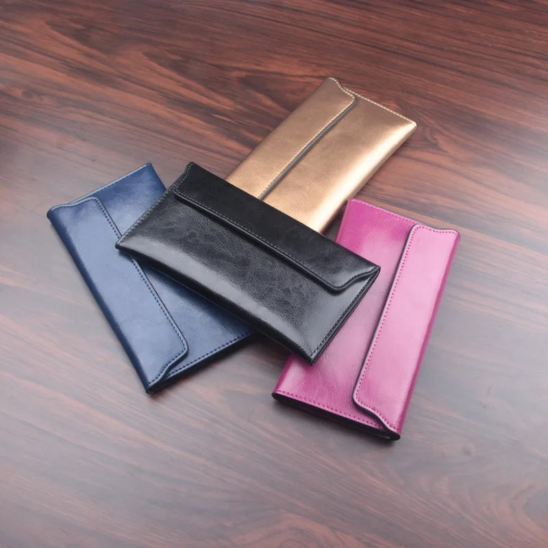 Brand Genuine Leather Women Wallet Long thin Purse Cowhide multiple Cards Holder Clutch bag Fashion Standard Wallet