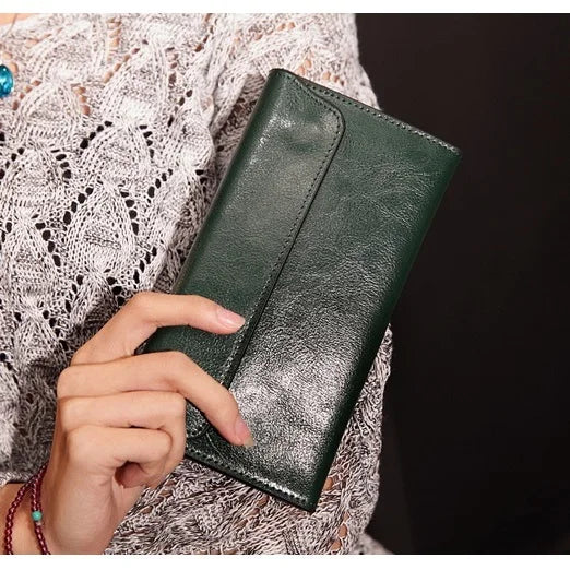 Brand Genuine Leather Women Wallet Long thin Purse Cowhide multiple Cards Holder Clutch bag Fashion Standard Wallet