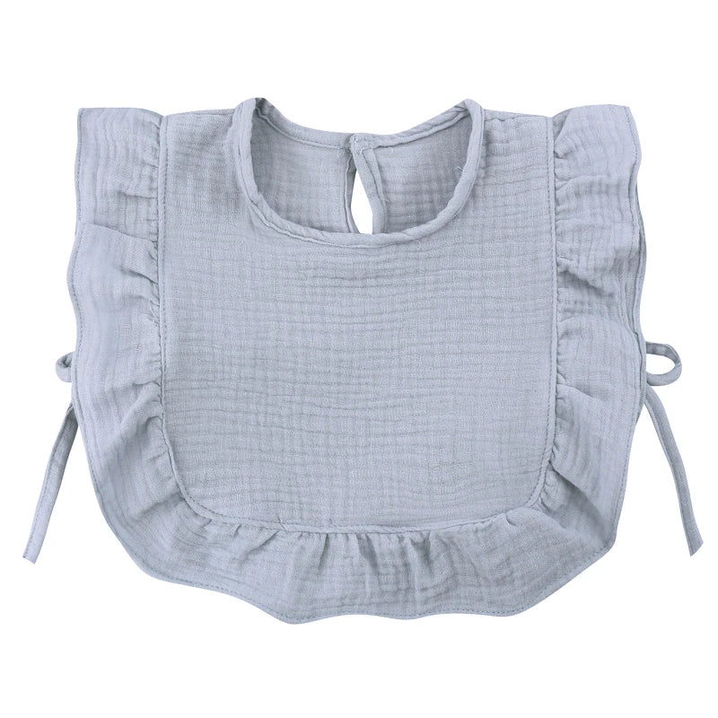Baby Cotton Bib Crepe Ruffled Bib Saliva Towel Bandana Burp Cloth Girls Babies Accessories Newborn Slabber Absorbent Cloth Bib
