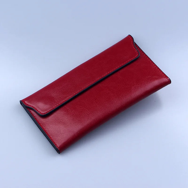 Brand Genuine Leather Women Wallet Long thin Purse Cowhide multiple Cards Holder Clutch bag Fashion Standard Wallet