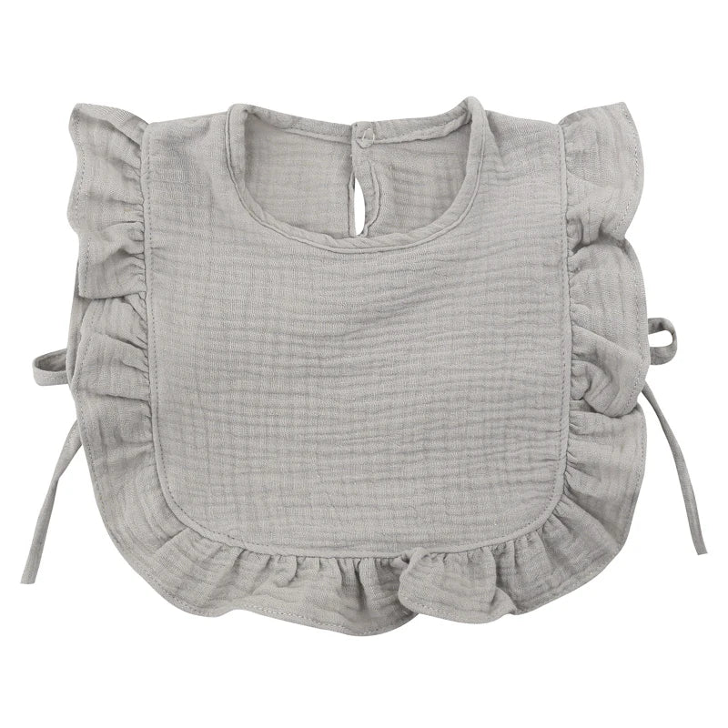 Baby Cotton Bib Crepe Ruffled Bib Saliva Towel Bandana Burp Cloth Girls Babies Accessories Newborn Slabber Absorbent Cloth Bib