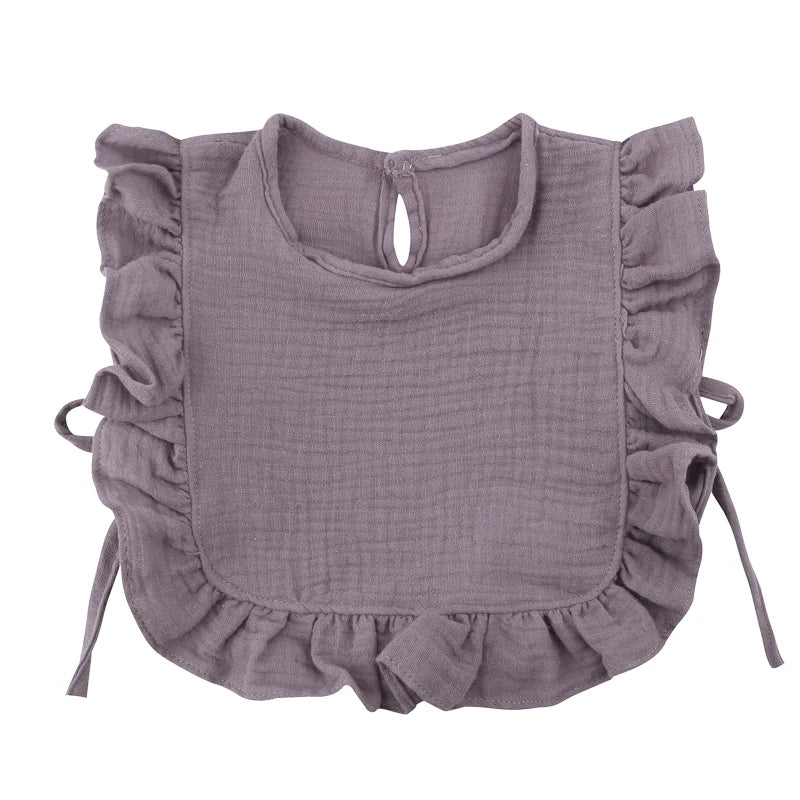 Baby Cotton Bib Crepe Ruffled Bib Saliva Towel Bandana Burp Cloth Girls Babies Accessories Newborn Slabber Absorbent Cloth Bib