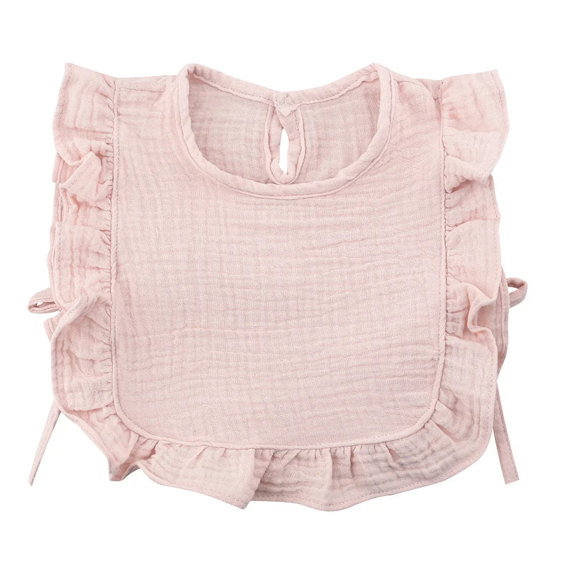 Baby Cotton Bib Crepe Ruffled Bib Saliva Towel Bandana Burp Cloth Girls Babies Accessories Newborn Slabber Absorbent Cloth Bib