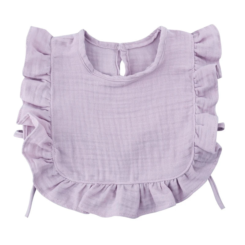 Baby Cotton Bib Crepe Ruffled Bib Saliva Towel Bandana Burp Cloth Girls Babies Accessories Newborn Slabber Absorbent Cloth Bib