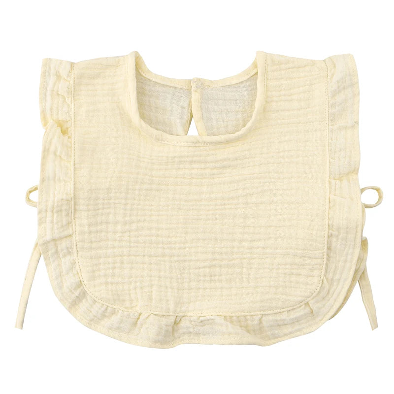 Baby Cotton Bib Crepe Ruffled Bib Saliva Towel Bandana Burp Cloth Girls Babies Accessories Newborn Slabber Absorbent Cloth Bib