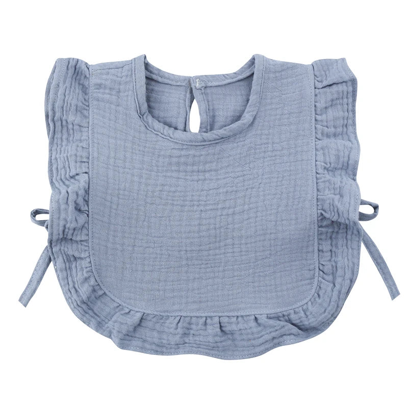 Baby Cotton Bib Crepe Ruffled Bib Saliva Towel Bandana Burp Cloth Girls Babies Accessories Newborn Slabber Absorbent Cloth Bib