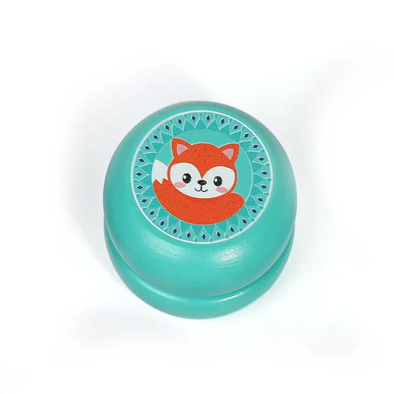 Cute Animal Print Wooden Yoyo Toys Ladybug Toy Kids Yo-Yo Creative Cartoon Unicorn Yo Yo Toys for Children 6cm Wooden Yo Yo Ball