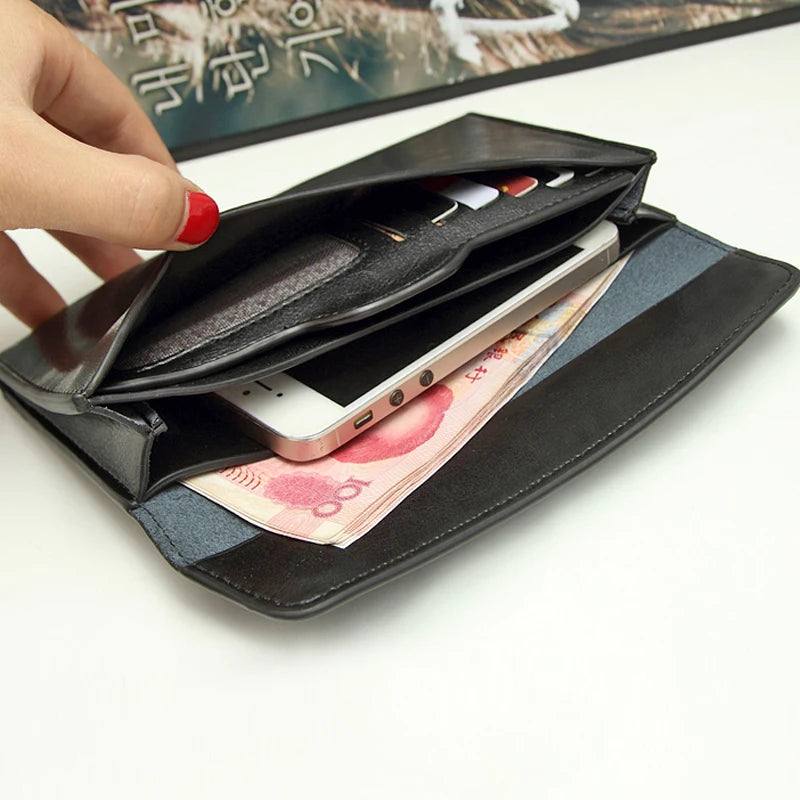 Brand Genuine Leather Women Wallet Long thin Purse Cowhide multiple Cards Holder Clutch bag Fashion Standard Wallet