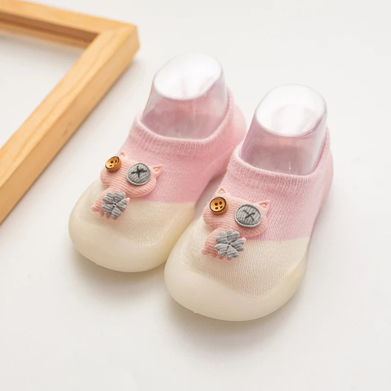 baby socks shoes for spring autumn cute cat style cotton floor shoes soft botton anti-slip first walkers 0-3 years