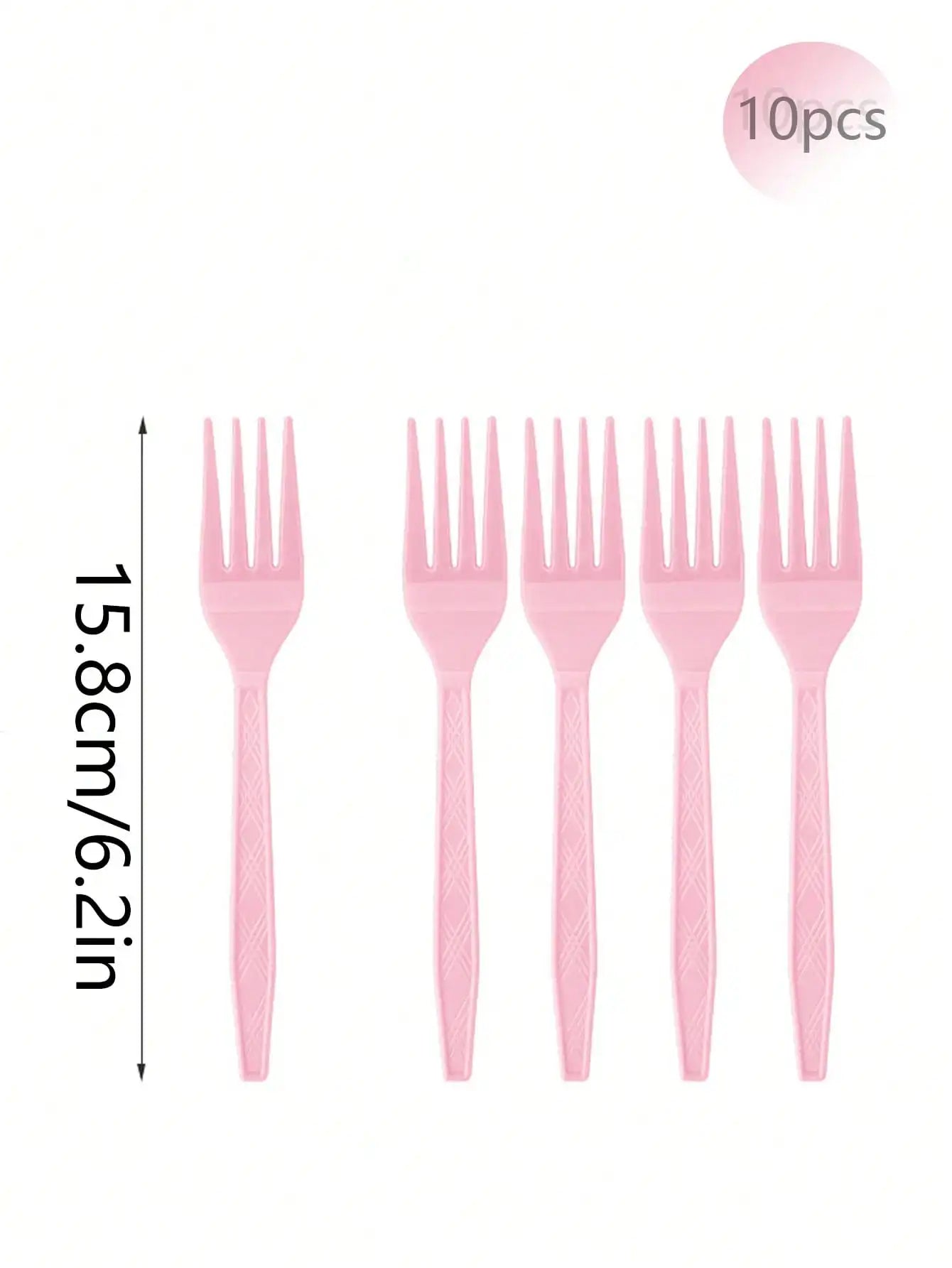Pink Party Supplies Set Include Paper Plastic Spoons Forks Knives 9/7 Inch Disposable Dinner Dessert Plates