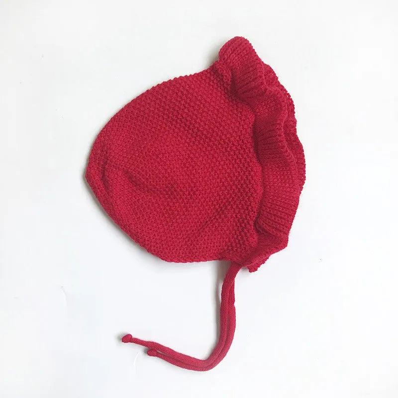 Autumn Newborn Baby Hat Handmade Knitting Hats Fashion Monolayer Ruffle Warmer Caps Kids Hats