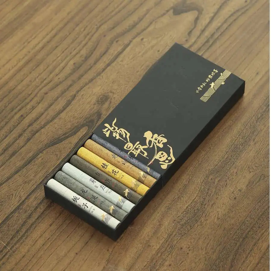 12 Kinds of Natural Sandalwood Incense Sticks in Gift Box 5g X 10.5cm Living Room Scents for Home Fragrance Osmanthus