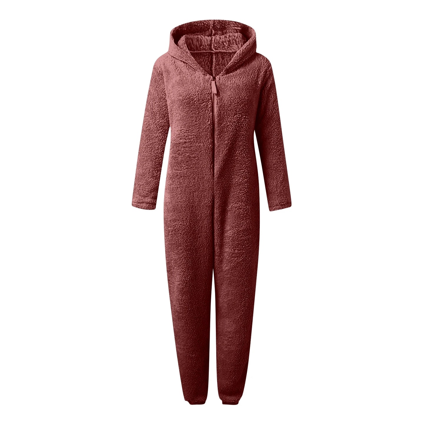 Autumn Winter Children's Boys Girls Thickened Hooded Jumpsuit Pajamas Cute Hooded Long Sleeved Zipper Plush Warm Home Clothes
