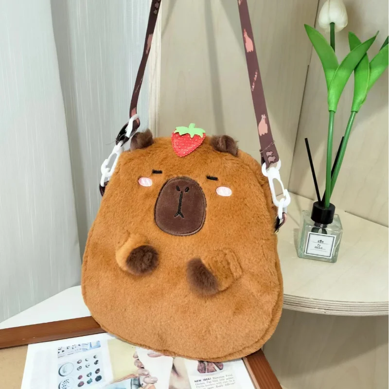 Shoulder Bag Capybara Plush Crossbody Bag Animals Students School Bag Large Capacity Couple Cartoon Knapsack Bags Cute Doll