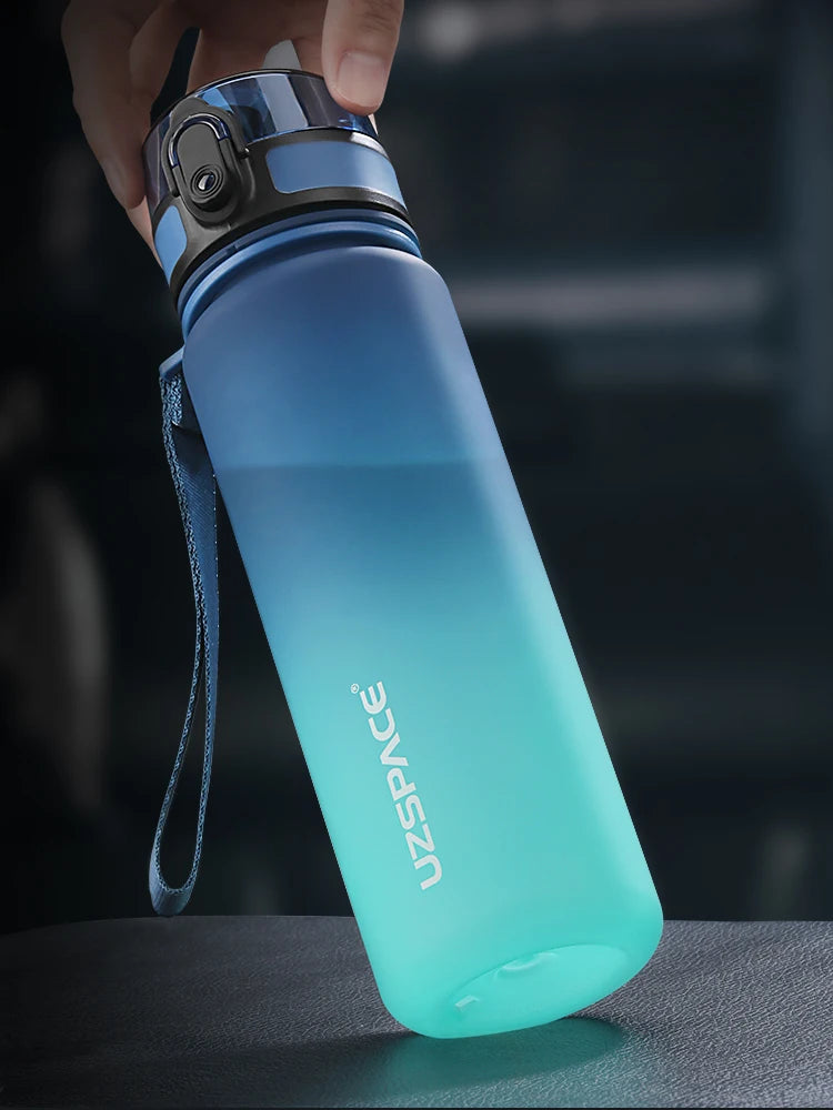 UZ Sports Water Bottle BPA Free Portable Leakproof Shaker Bottle Tritan Plastic Drinkware 500/1000ML Jug for Camping Gym School