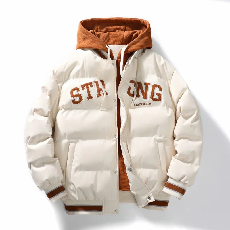 New Men's Hooded Jacket Winter Warm Coat Fashion Printed Jacket For Men Lightweight Padded Jackets Men's Windbreaker Parker Coat