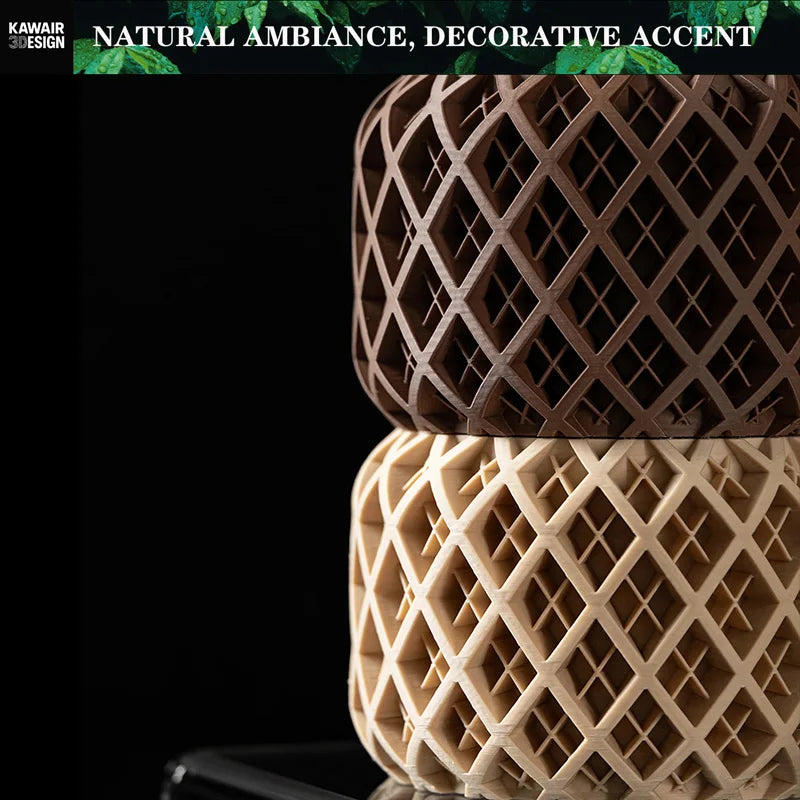 3D Printed Biodegradable Irregular Geometry Flower Pot - Textured Linear bonsai pots for Home Decoration & Gift (Eco-Friendly)