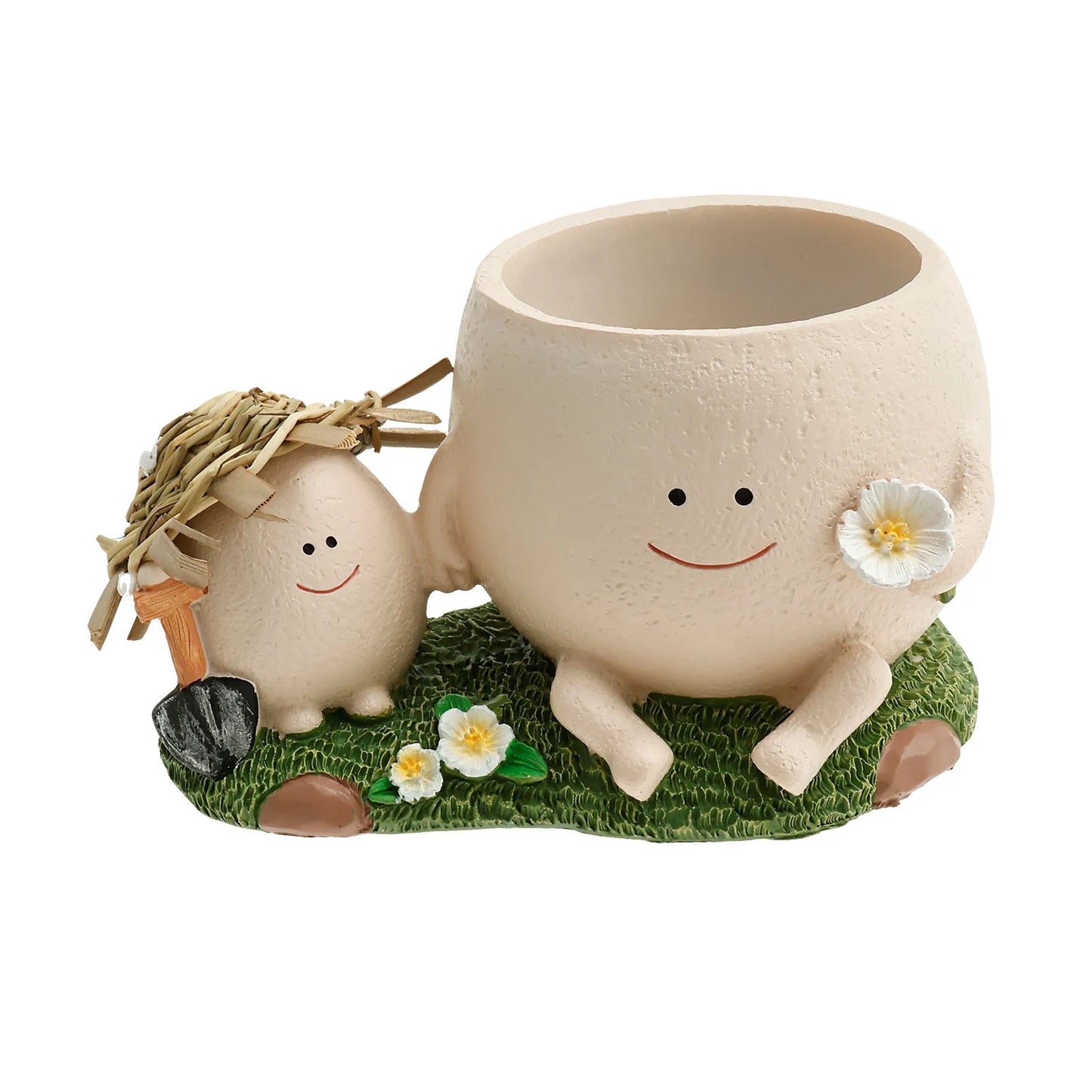 Succulent Pots Smile Face Planter Pot Resin Cute Swing Chair Hanging Creative Flower Planter for Indoor Outdoor Plants