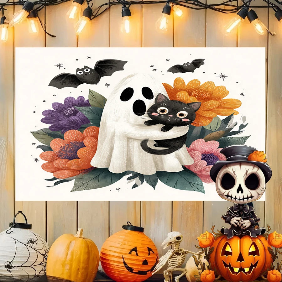 Halloween Pumpkin Art Background Cloth Hanging Cloth Bedroom Bedside Decorative Wall Cloth Rental Dormitory Tapestry