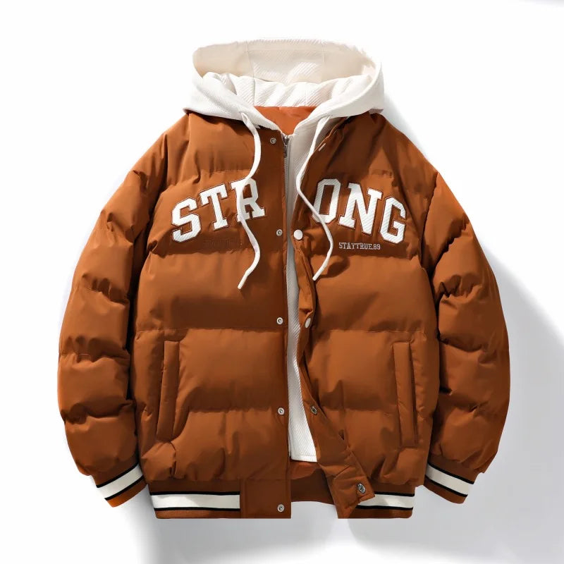 New Men's Hooded Jacket Winter Warm Coat Fashion Printed Jacket For Men Lightweight Padded Jackets Men's Windbreaker Parker Coat