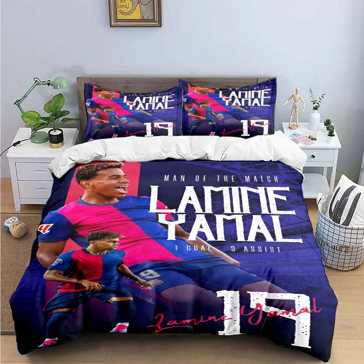 Spain Football Cenozoic Star L-Lamine Y-Yamal Bedding Sets Bed Supplies Set Duvet Cover Bed Comforter Set Bedding Set Gift