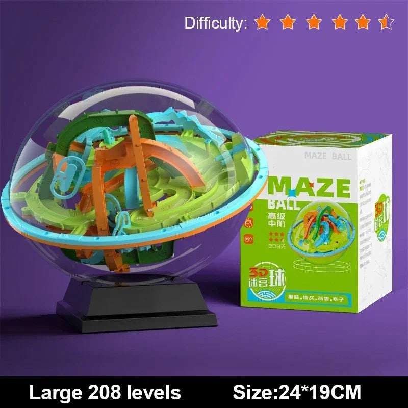3D Puzzle Ball Maze Toy Children Challenge Obstacle Game Labyrinth Ball 3D Maze Montessori Puzzle Balance Traine Clearance Game