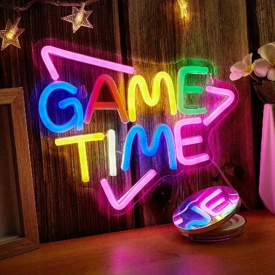Gamepad Shaped LED Neon Sign for Gamer Room Decor, Gaming Neon Sign for Boys Room Wall Decor, USB Powered Gamer Gifts for Teens