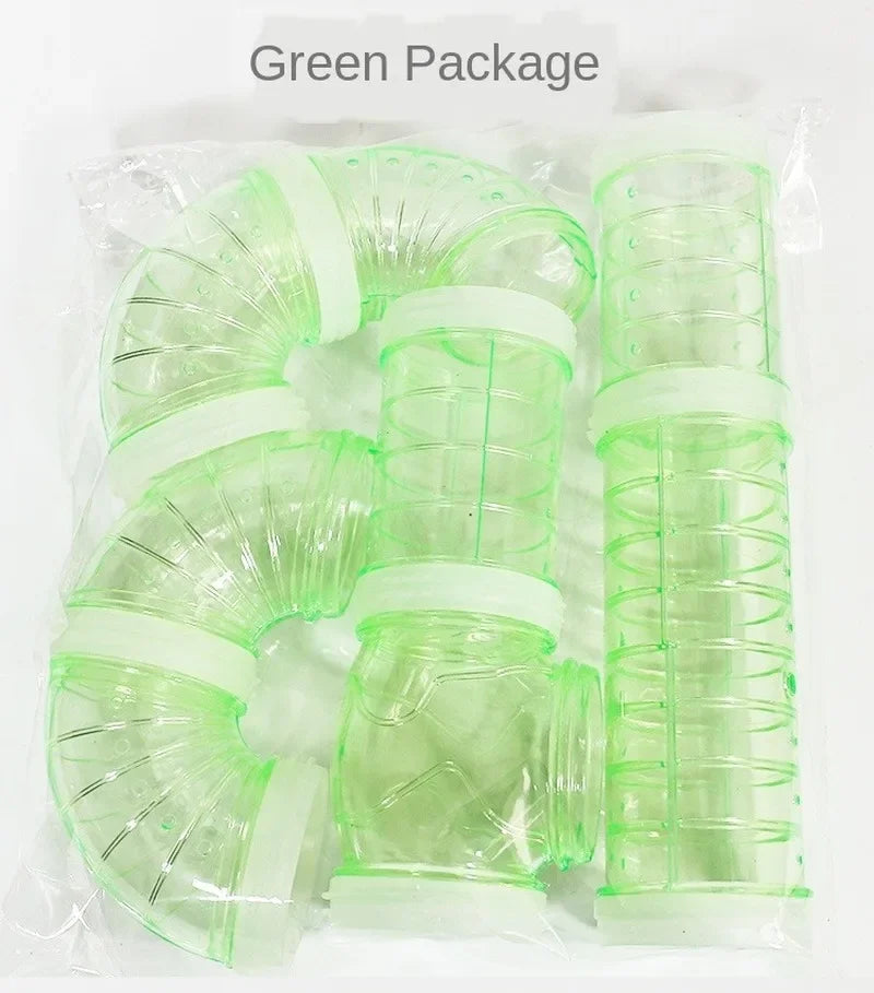 8 Pcs/set DIY Hamster Tunnel Toy Pet Sports Training Pipeline Transparent Runway Toy Pet Hamster Game Tool