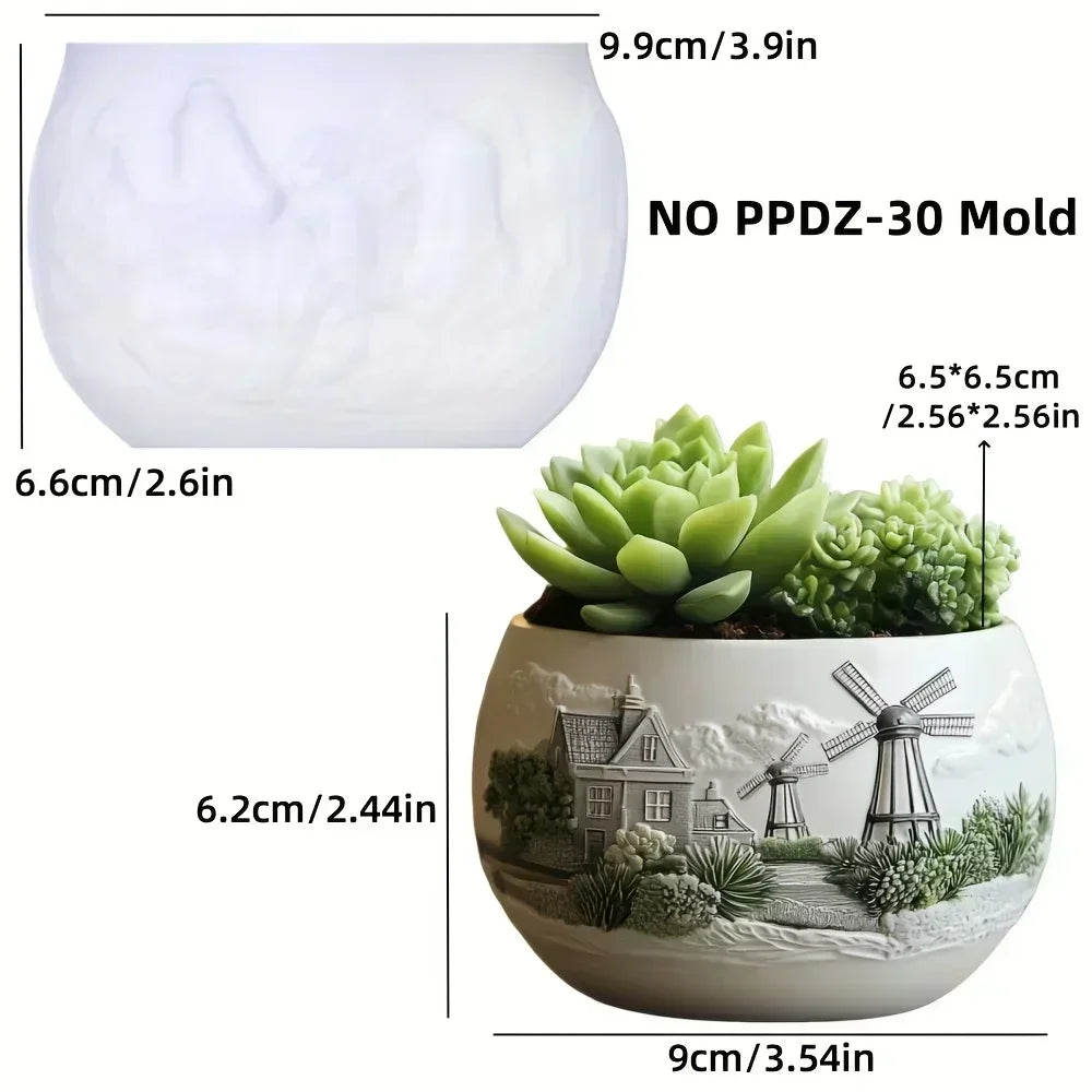 Mountain relief succulent plant flowerpot resin silicone mold mountain stream flowing water storage box candle cup gypsum molds