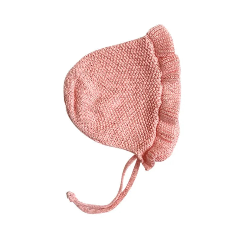 Autumn Newborn Baby Hat Handmade Knitting Hats Fashion Monolayer Ruffle Warmer Caps Kids Hats