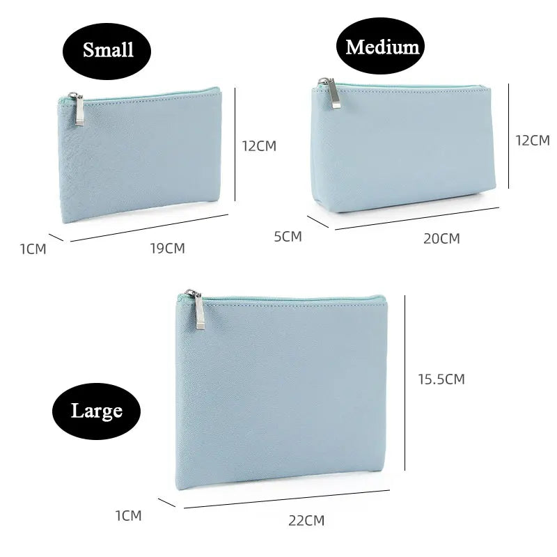 Customized Name PU Cosmetic Bag Large Capacity Three-Piece Set Women's Storage Bag Portable Lipstick Waterproof Wash Bag