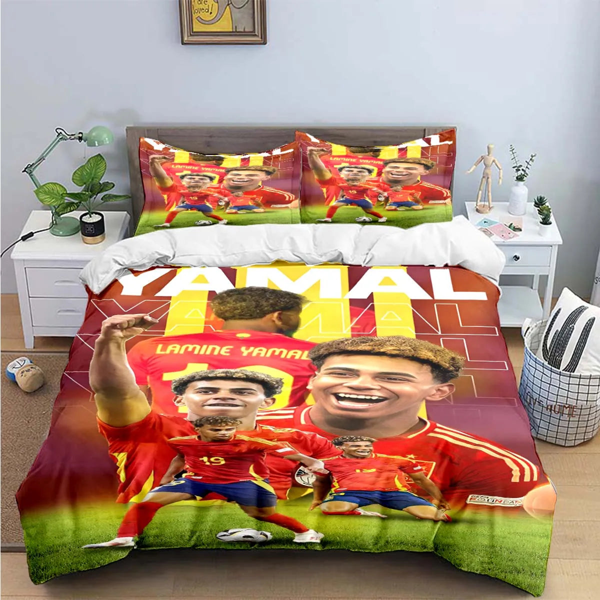 Spain Football Cenozoic Star L-Lamine Y-Yamal Bedding Sets Bed Supplies Set Duvet Cover Bed Comforter Set Bedding Set Gift