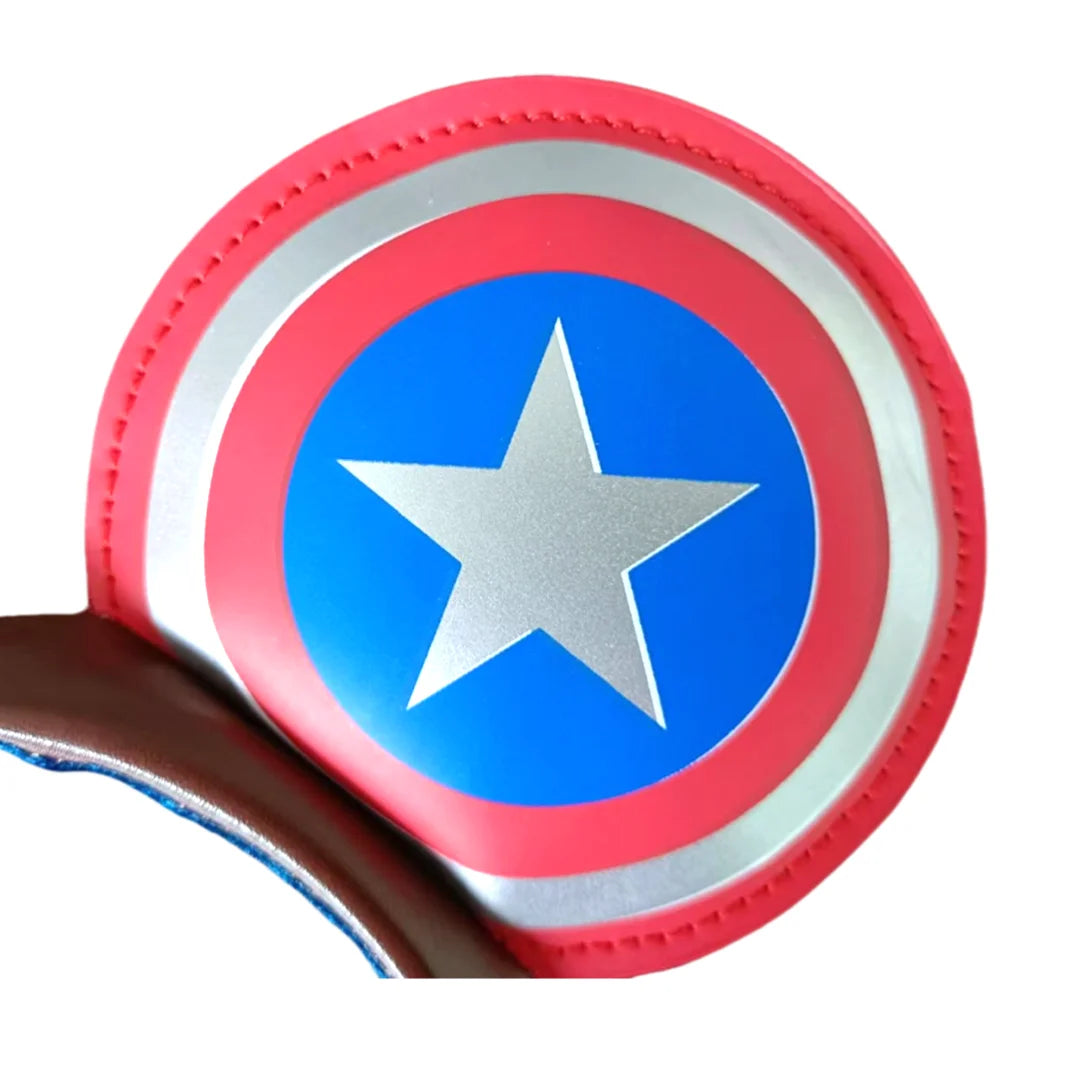 Disney Captain America Shield Mickey Mouse Ear Headband PU Leather Disneyland Mickey Adult/Child Cosplay Girl Accessorie
