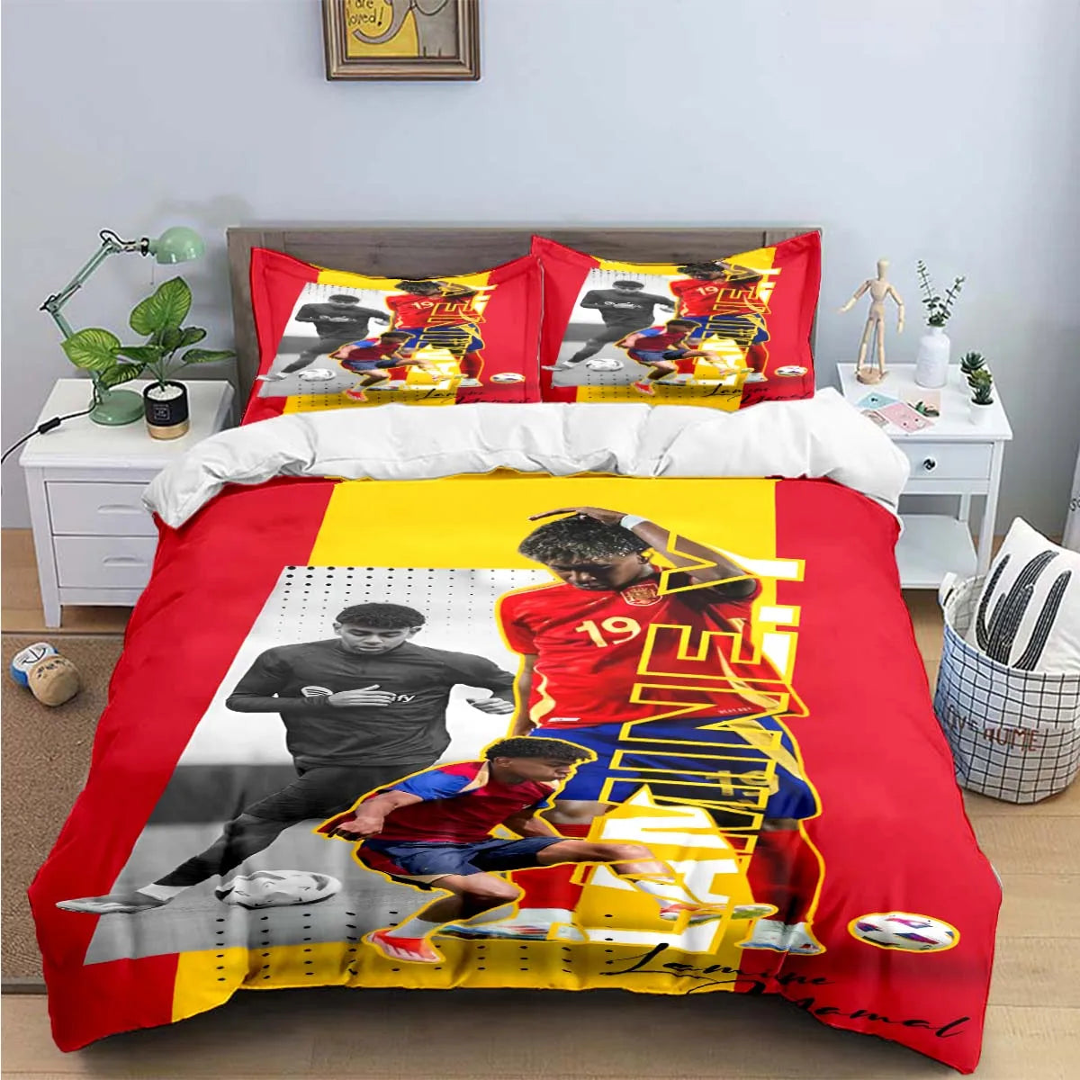 Spain Football Cenozoic Star L-Lamine Y-Yamal Bedding Sets Bed Supplies Set Duvet Cover Bed Comforter Set Bedding Set Gift