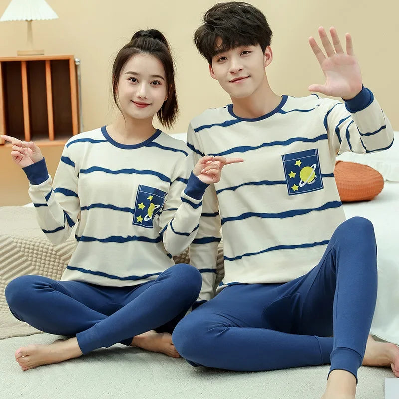 Teenager Boys Animal Cat Pajamas Children's Sleepwear for 12 14 16 Years Kids Pyjamas Cartoon Homewear Cotton Girls Pijamas Suit