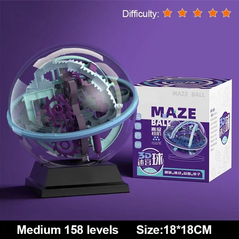 3D Puzzle Ball Maze Toy Children Challenge Obstacle Game Labyrinth Ball 3D Maze Montessori Puzzle Balance Traine Clearance Game