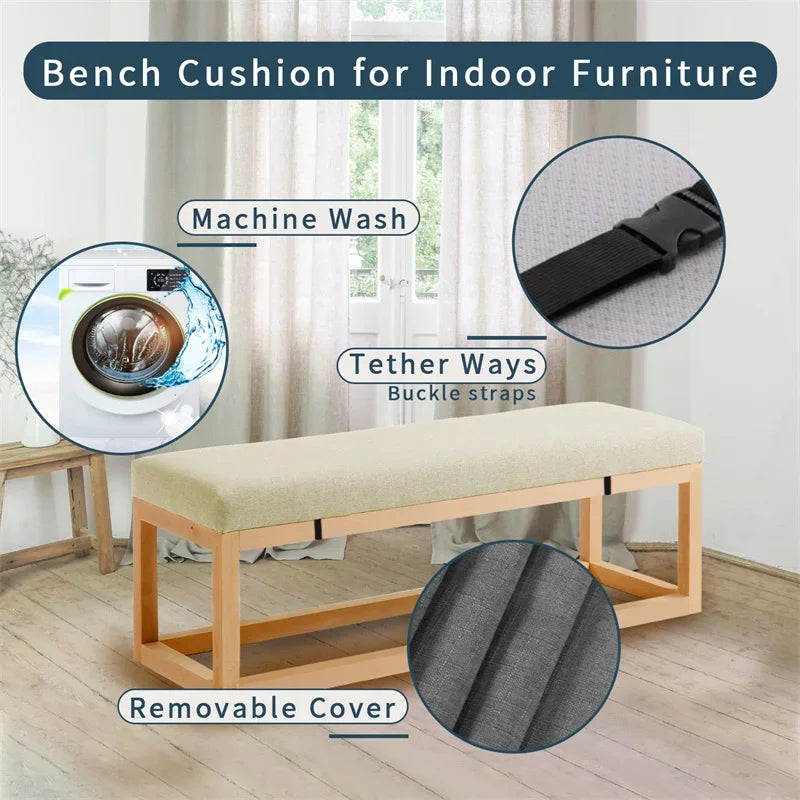 Custom Size Long Bench Cushions Thickened Cushion Pads Decorative Cushions for Sofas/Chairs/Bay Window Seats/Garden Loungers