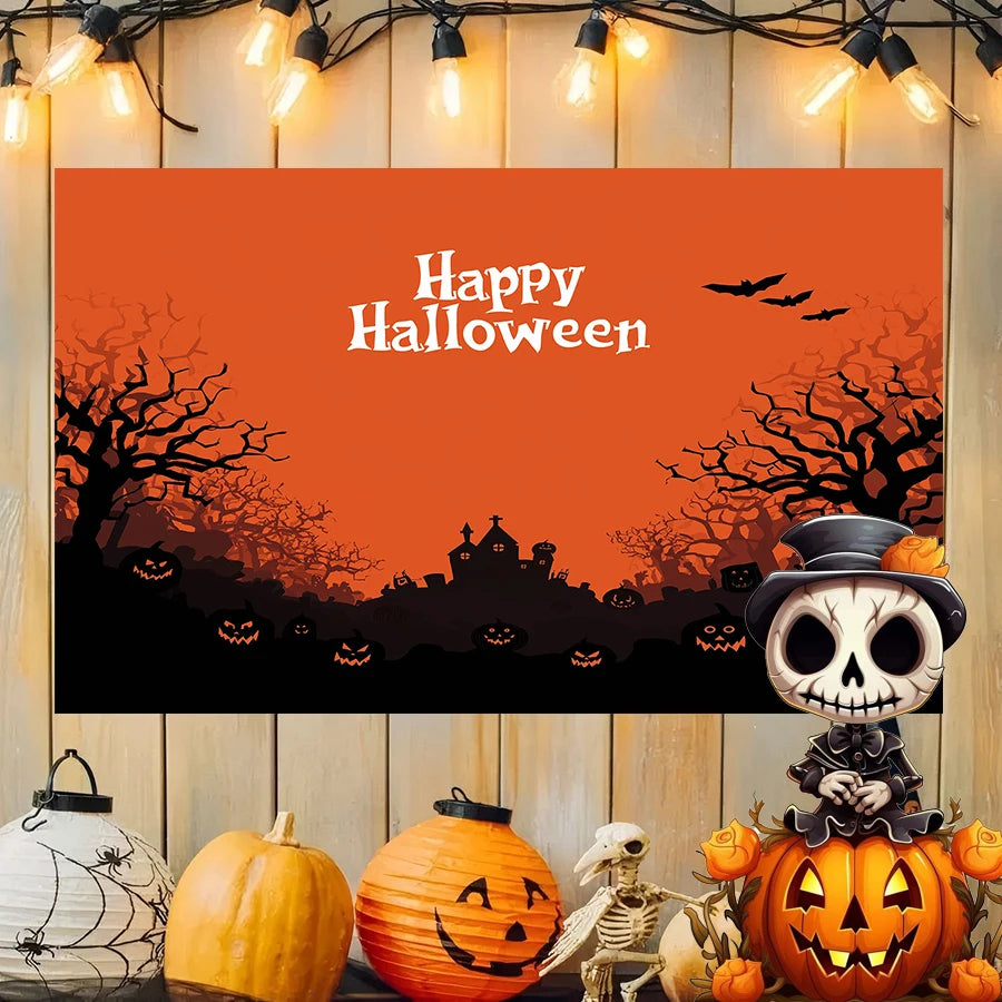 Halloween Pumpkin Art Background Cloth Hanging Cloth Bedroom Bedside Decorative Wall Cloth Rental Dormitory Tapestry