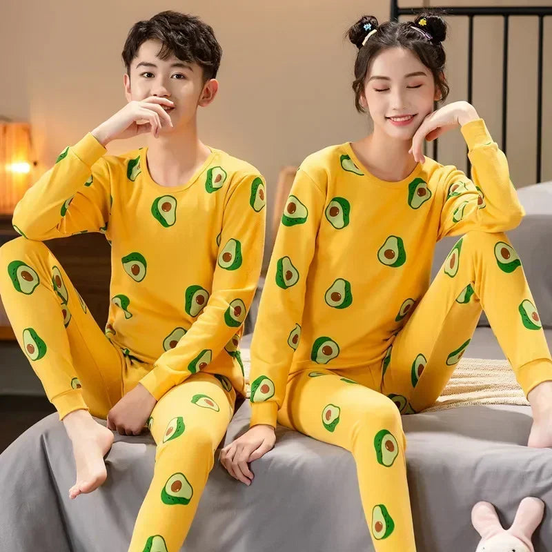 Teenager Boys Animal Cat Pajamas Children's Sleepwear for 12 14 16 Years Kids Pyjamas Cartoon Homewear Cotton Girls Pijamas Suit