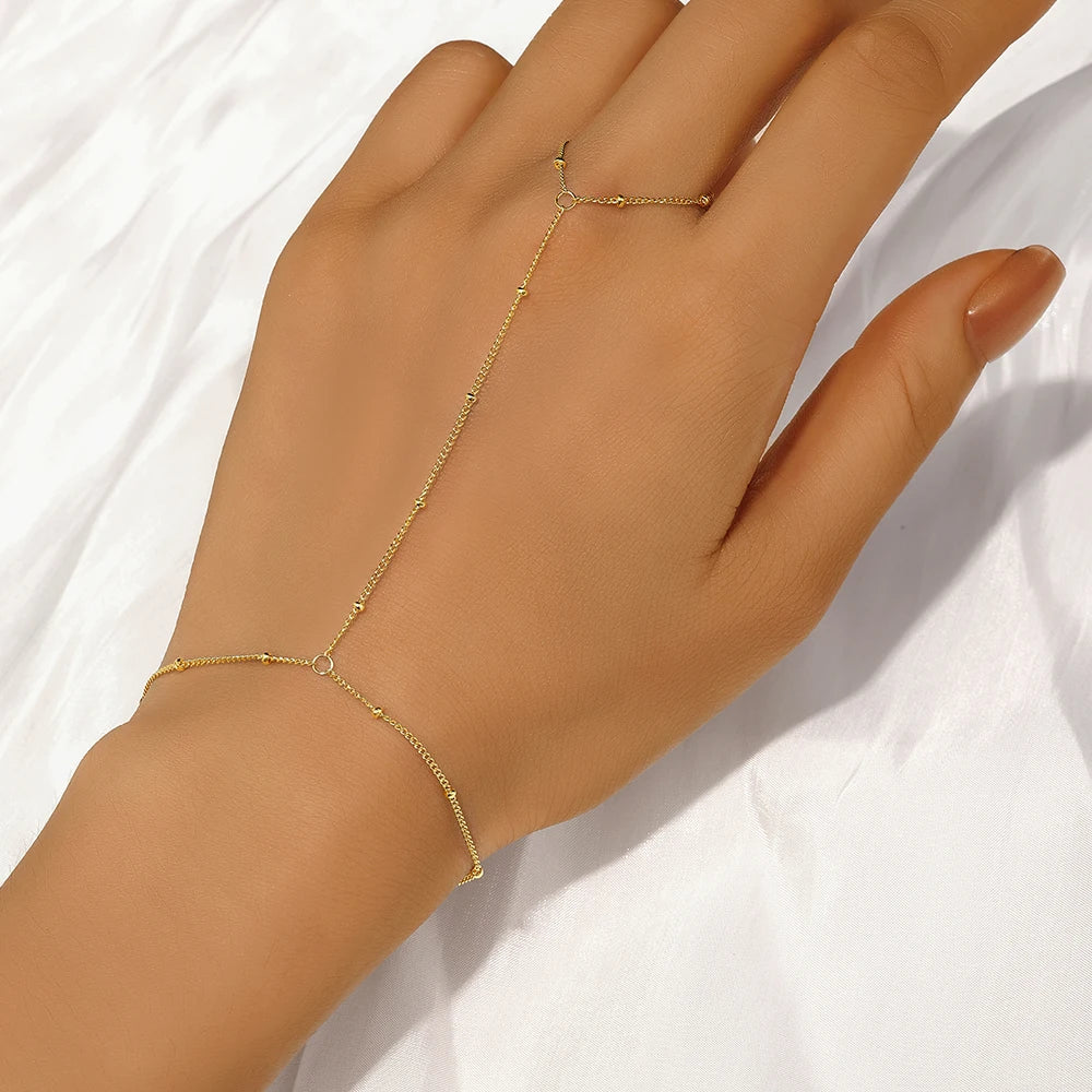ROXI 925 Sterling Silver Heart/Star Zircon Bracelet With Finger Design For Women Hand Chain Accessories Party Jewelry Gift