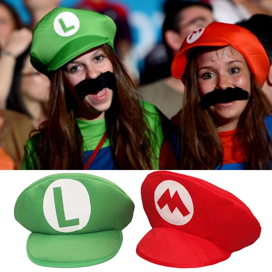 Mario Bros. Luigi Animation Cosplay Classic Hat Game Anime Figure Halloween Costume Unisex Kids Adults Baseball Cap Party Gift