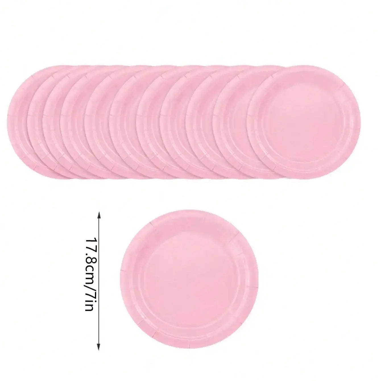 Pink Party Supplies Set Include Paper Plastic Spoons Forks Knives 9/7 Inch Disposable Dinner Dessert Plates