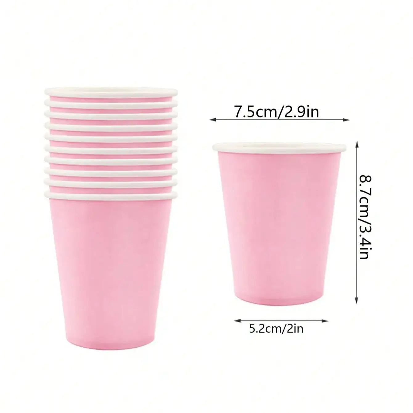 Pink Party Supplies Set Include Paper Plastic Spoons Forks Knives 9/7 Inch Disposable Dinner Dessert Plates