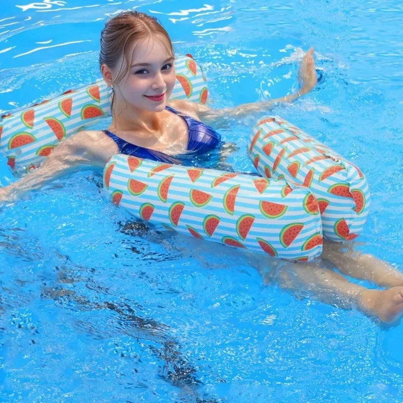 Portable Floating Mattress Quick-Inflate Lounger for Pool Beach All-Ages Summer Water Relaxation Beach Sunbathing Adult Swim Toy