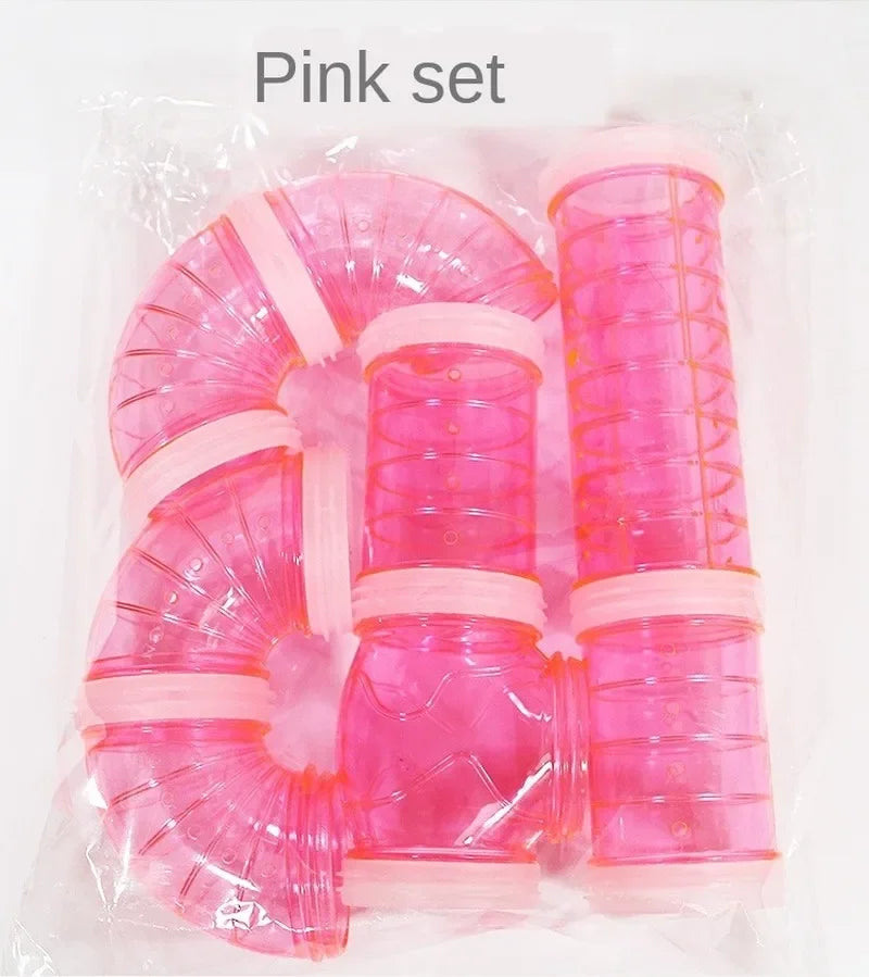 8 Pcs/set DIY Hamster Tunnel Toy Pet Sports Training Pipeline Transparent Runway Toy Pet Hamster Game Tool
