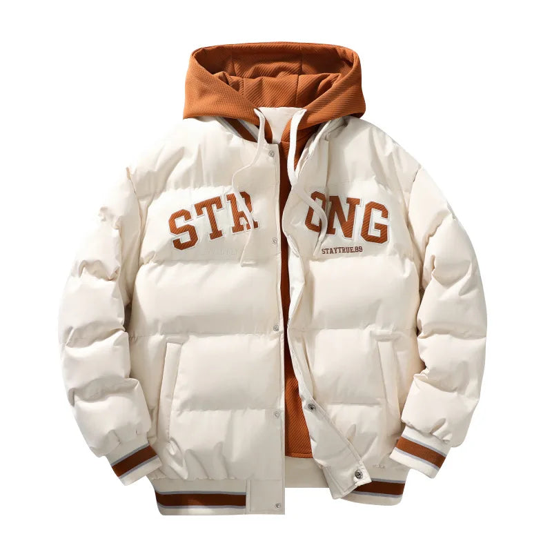 New Men's Hooded Jacket Winter Warm Coat Fashion Printed Jacket For Men Lightweight Padded Jackets Men's Windbreaker Parker Coat