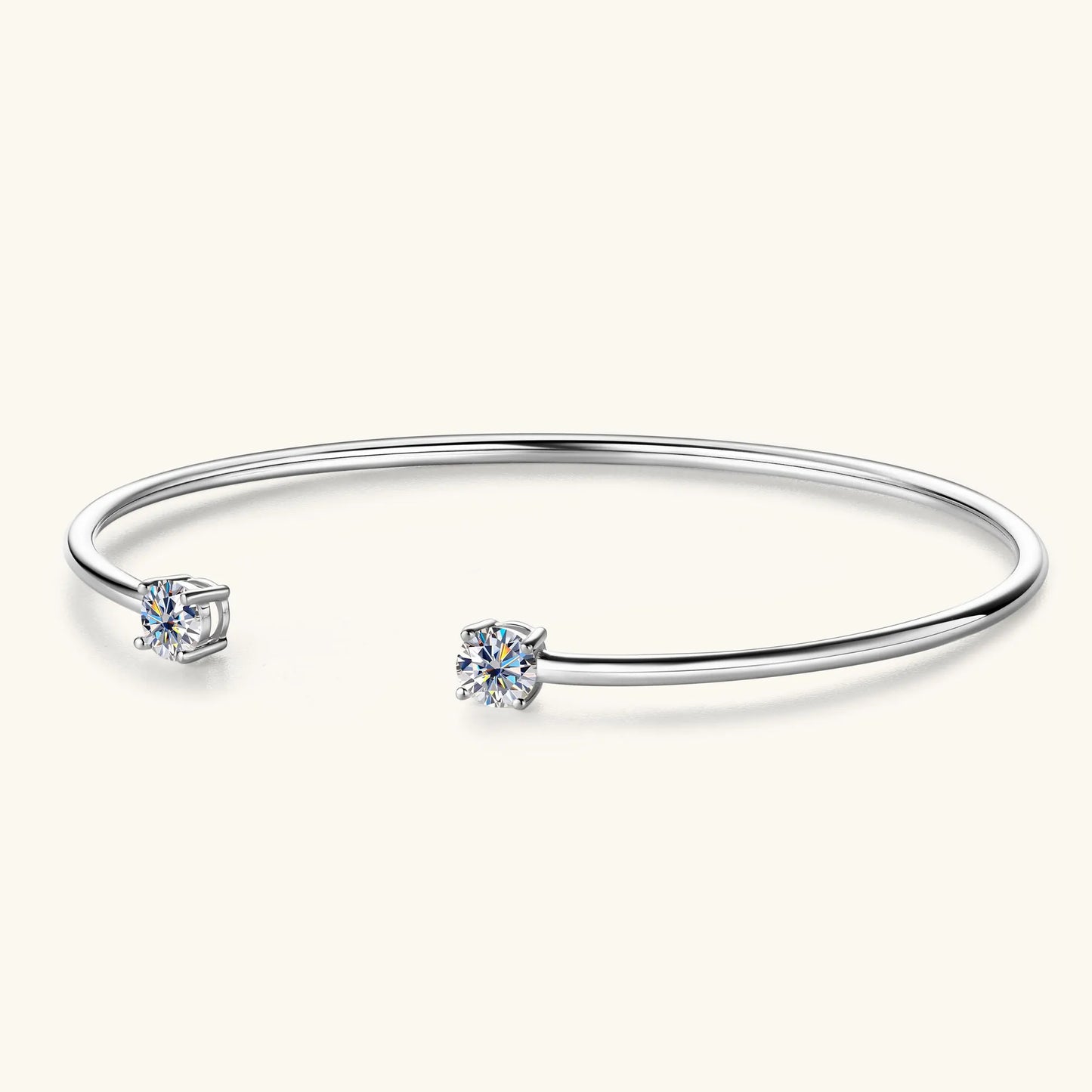 Sweetrain 0.5CT Moissanite Bangle for Women 5mm Lab Created Diamond Bracelet 100% Real 925 Sterling Silver Opening Cuff Bangle