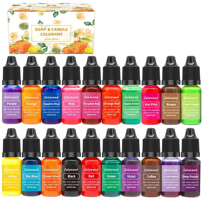 Candle Dyes Kit Liquid Colorant Pigment Set DIY Candle Making Supplies Aromatherapy Soap Soy Wax Dye Candle Mold Coloring