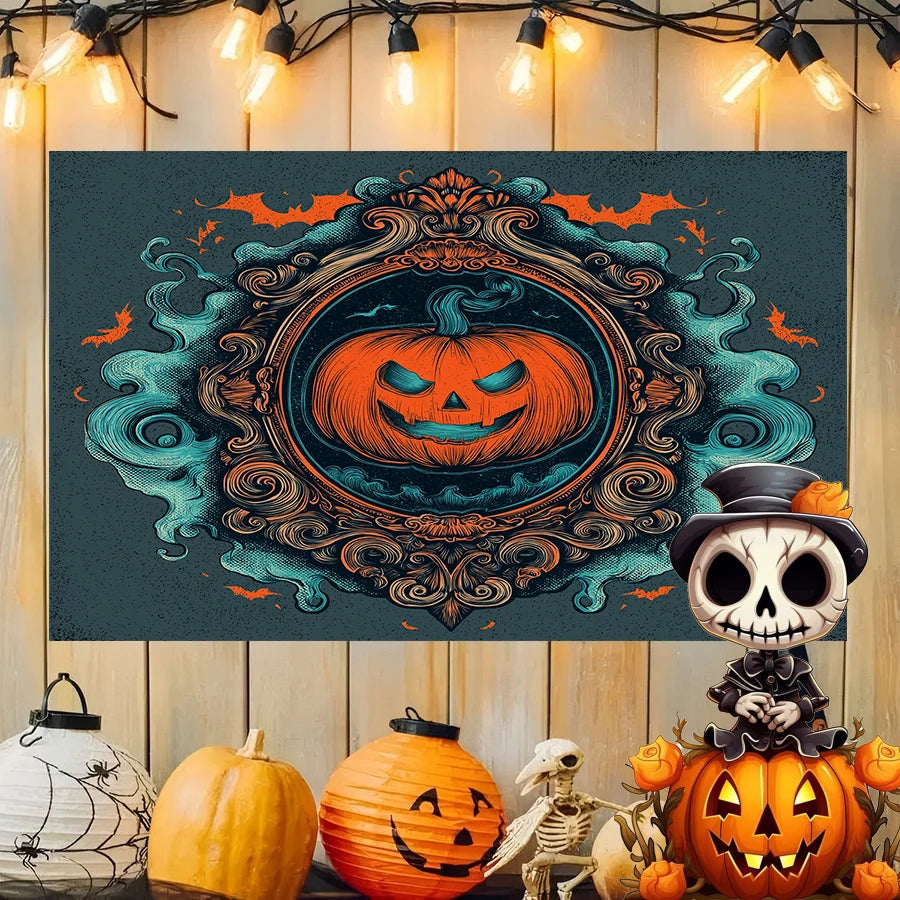 Halloween Pumpkin Art Background Cloth Hanging Cloth Bedroom Bedside Decorative Wall Cloth Rental Dormitory Tapestry