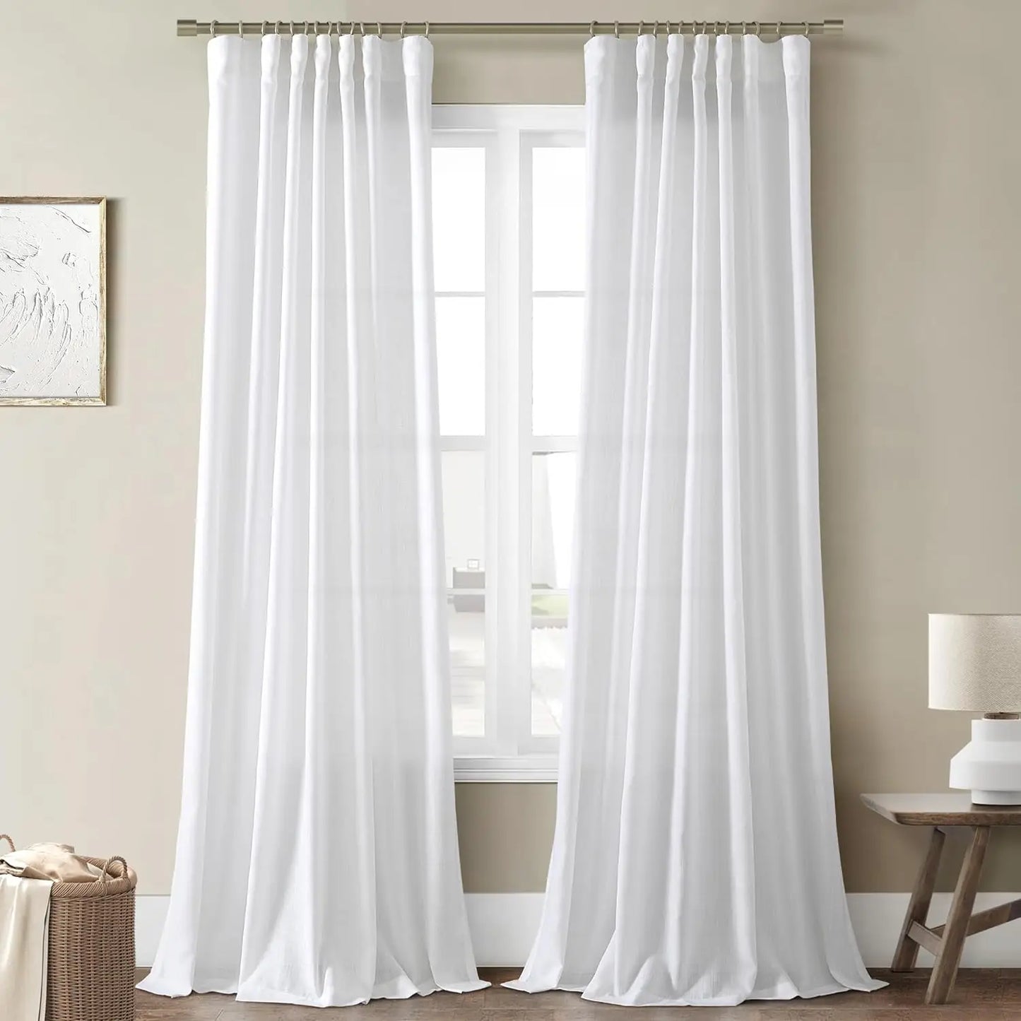 350cm Height Custom Made 270CM Length Sheer Curtain Solid Color Curtain Window Living Room Tulle Curtain Finished Curtain